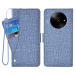 Phone Case For Xiaomi Poco C61 4G  /  Redmi A3 4G  /  A3x 4G Jean Cloth Texture PU Leather Wallet Cover with Rotating Card Slots