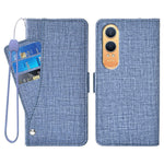 OnePlus Nord CE4 Lite 5G / Oppo K12x 5G (Kina) fodral Jeanstygstruktur PU-läder plånboksfodral med roterande kortfack