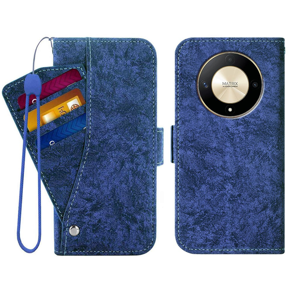 For Honor Magic6 Lite 5G  /  X9b 5G Case Water-ink Painting Wallet PU Leather Phone Cover with Rotating Card Slots