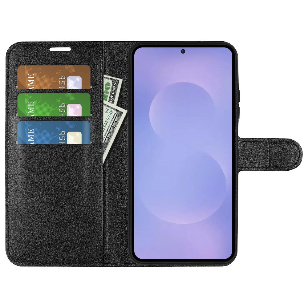 AMORUS For Samsung Galaxy S26 Wallet Case Litchi Texture Shockproof Leather Flip Stand Phone Cover