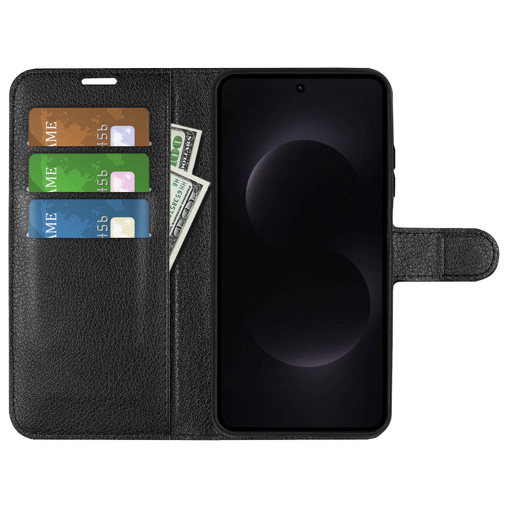 AMORUS For Samsung Galaxy S26 Ultra Wallet Case Litchi Texture Shockproof Leather Flip Stand Phone Cover