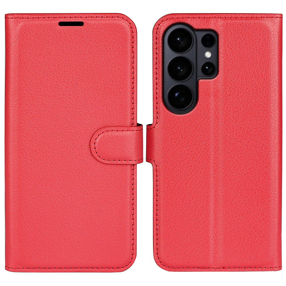 AMORUS For Samsung Galaxy S26 Ultra Wallet Case Litchi Texture Shockproof Leather Flip Stand Phone Cover