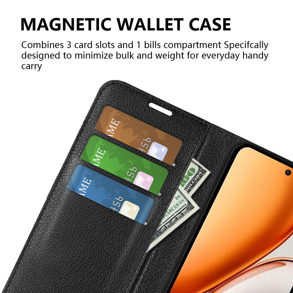 AMORUS For Honor Magic8 Lite 5G / X9d 5G / X70 5G Wallet Cover Litchi Tekstur Stødsikkert Læder Flip Stander Telefoncover