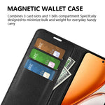 AMORUS For Honor Magic8 Lite 5G / X9d 5G / X70 5G Wallet Case Litchi Texture Shockproof Leather Flip Stand Phone Cover