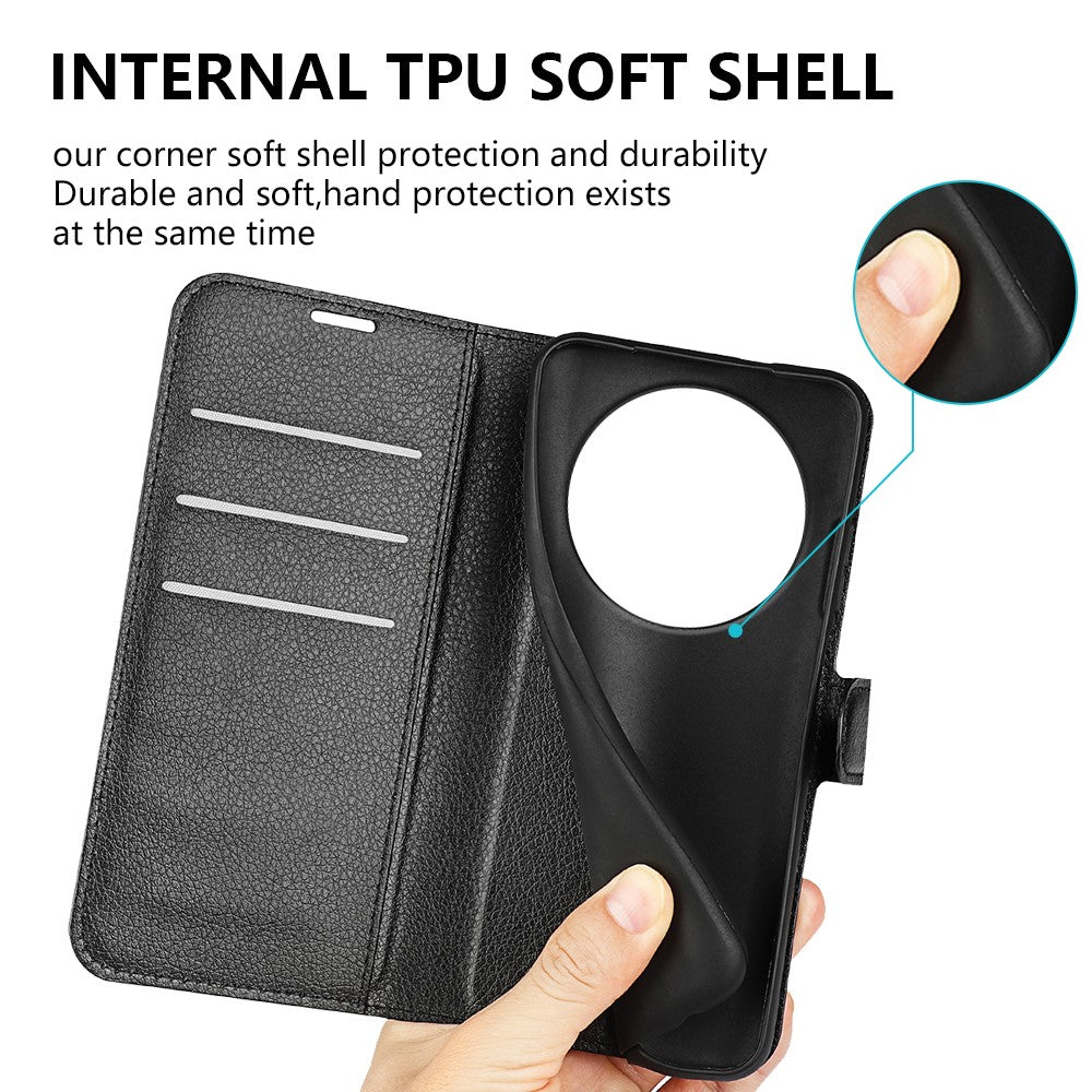 AMORUS For Honor Magic8 Lite 5G / X9d 5G / X70 5G Wallet Cover Litchi Tekstur Stødsikkert Læder Flip Stander Telefoncover