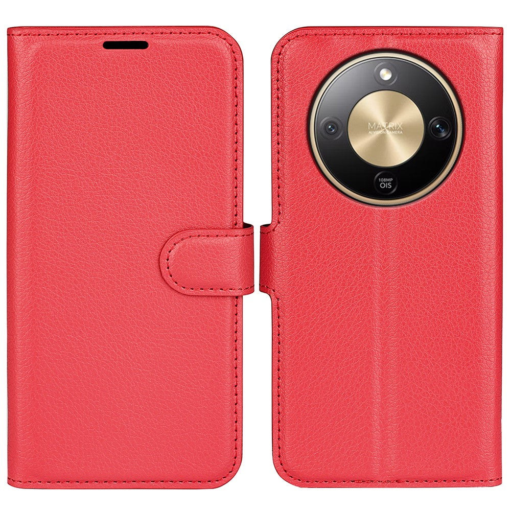 AMORUS For Honor Magic8 Lite 5G / X9d 5G / X70 5G Wallet Case Litchi Texture Shockproof Leather Flip Stand Phone Cover