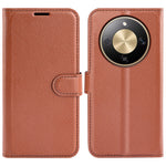 AMORUS For Honor Magic8 Lite 5G / X9d 5G / X70 5G Wallet Case Litchi Texture Shockproof Leather Flip Stand Phone Cover