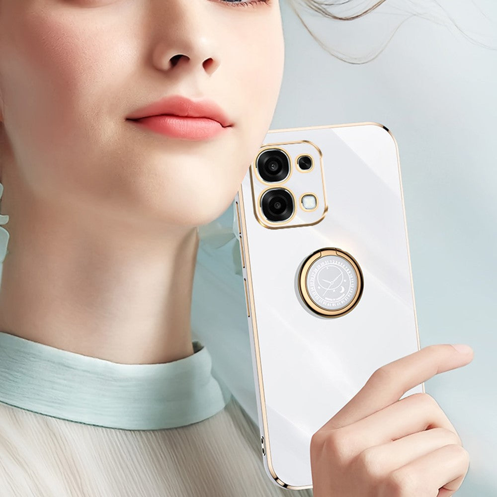 Bulk Purchasing XINLI Phone Case For Oppo F31 5G / A6 Pro 4G / A6 Pro 5G Ring Kickstand Electroplating TPU Cover