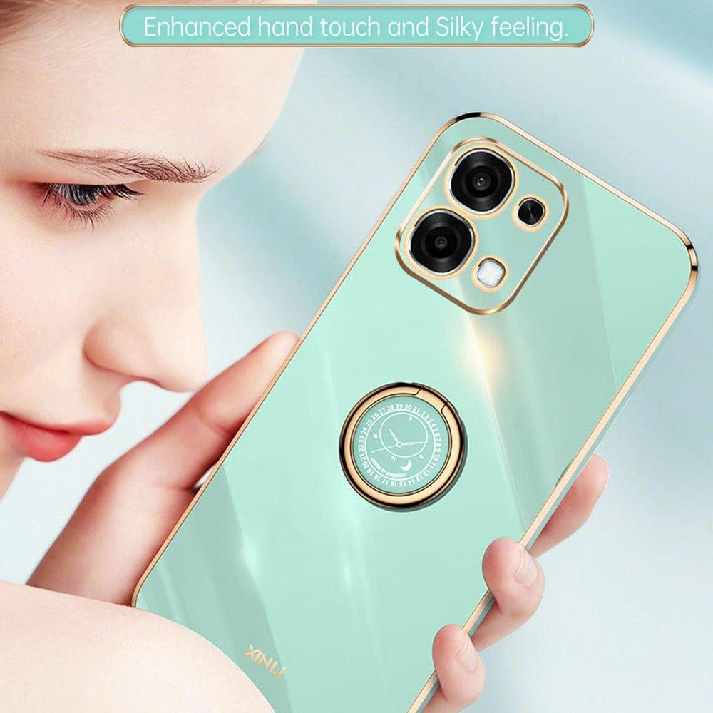Bulk Purchasing XINLI Phone Case For Oppo F31 5G / A6 Pro 4G / A6 Pro 5G Ring Kickstand Electroplating TPU Cover