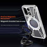 For OnePlus 15 5G Case Magnetic Kickstand Hollow Heat Dissipation Silicone + PC + Metal Bumper Phone Cover