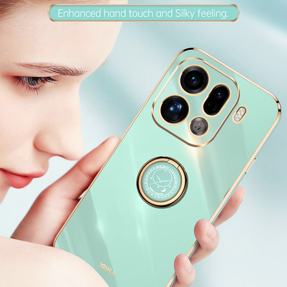 Storköp XINLI För Oppo Find X9 Pro 5G Skal Ringstativ Galvaniserad TPU mobilskal