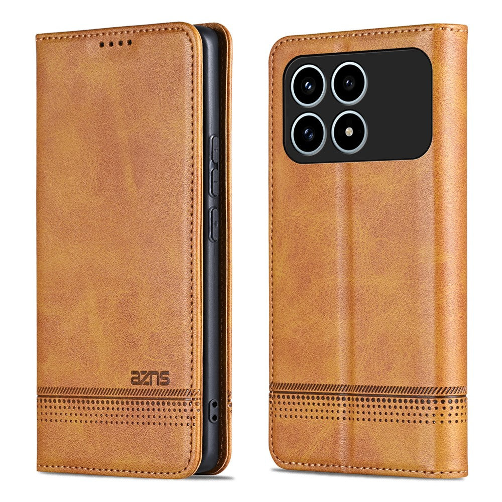 AZNS För Xiaomi Redmi K90 5G / Poco F8 Pro 5G Skal Kohudstruktur PU Läder Plånboksfodral