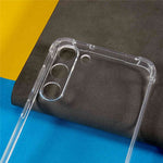 Samsung Galaxy S23+ Transparent, fallskyddande, mjukt TPU-skal, fyra hörn, fallskyddande bakstycke med snodd