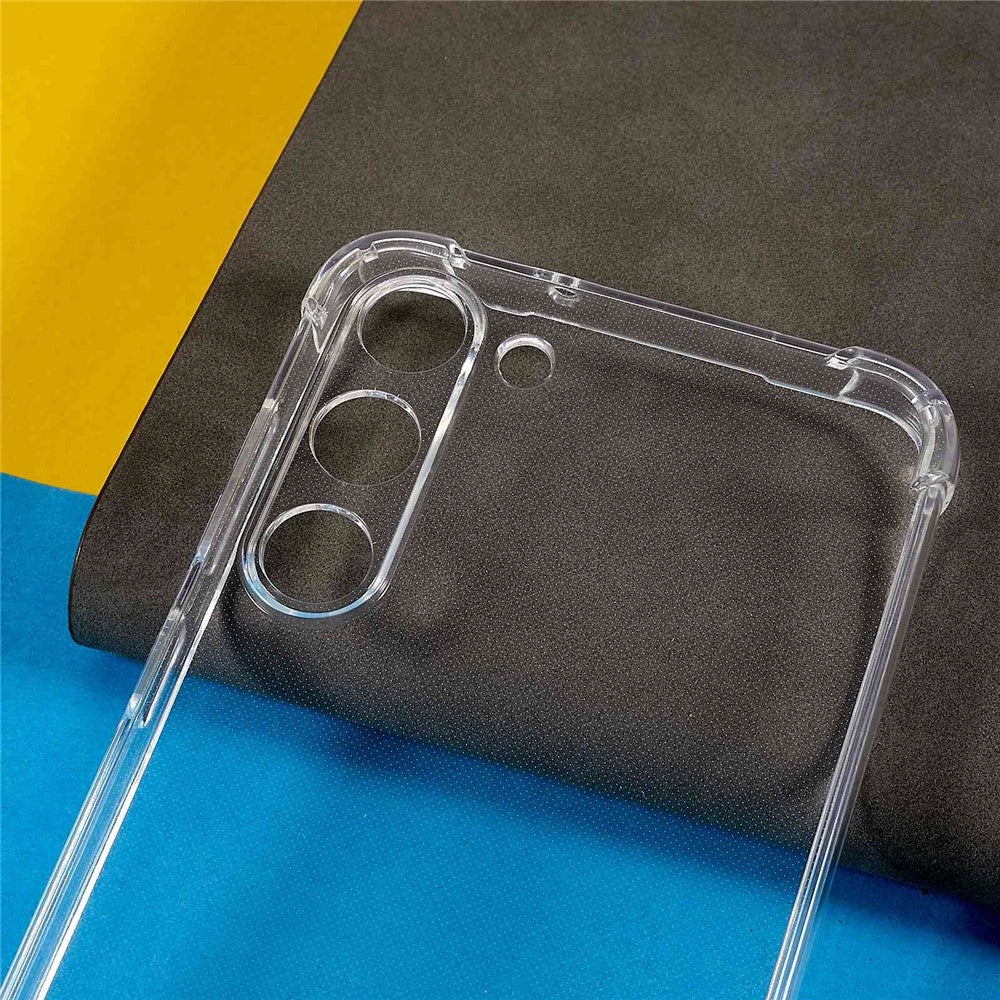 Samsung Galaxy S23+ Transparent, fallskyddande, mjukt TPU-skal, fyra hörn, fallskyddande bakstycke med snodd