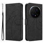 For Honor Magic8 Pro 5G Wallet Case Leather Phone Cover Stand with Curved Line Design