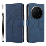 For Honor Magic8 Pro 5G Wallet Case Leather Phone Cover Stand with Curved Line Design