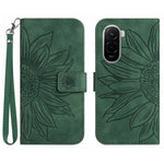 For Xiaomi Poco M7 Plus 5G / Xiaomi Poco M7 4G (169mm) Case Sunflower Imprint Leather Wallet Phone Cover with Wrist Strap