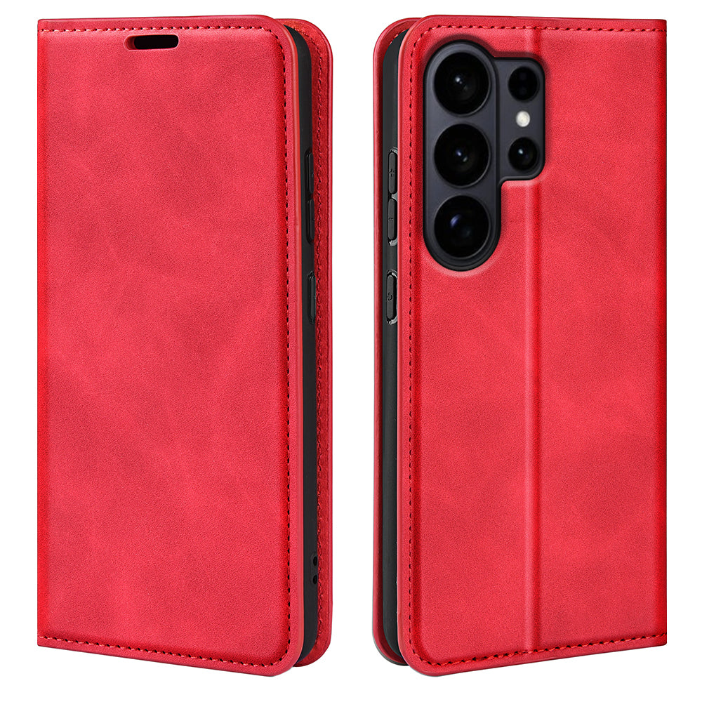 Samsung Galaxy S26 Ultra Skal Skin Touch Läder Plånboksfodral