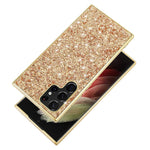 For Samsung Galaxy S23 Ultra Shiny Glitter Sequins Phone Case Drop Resistant Electroplating TPU Frame Hard PC Back Cover