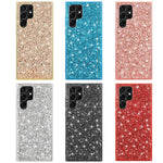 For Samsung Galaxy S23 Ultra Shiny Glitter Sequins Phone Case Drop Resistant Electroplating TPU Frame Hard PC Back Cover