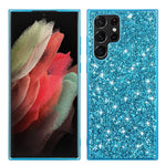 For Samsung Galaxy S23 Ultra Shiny Glitter Sequins Phone Case Drop Resistant Electroplating TPU Frame Hard PC Back Cover