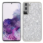 For Samsung Galaxy S23 Shiny Glitter Sequins Phone Case Anti-fall Electroplating TPU Frame Hard PC Back Cover