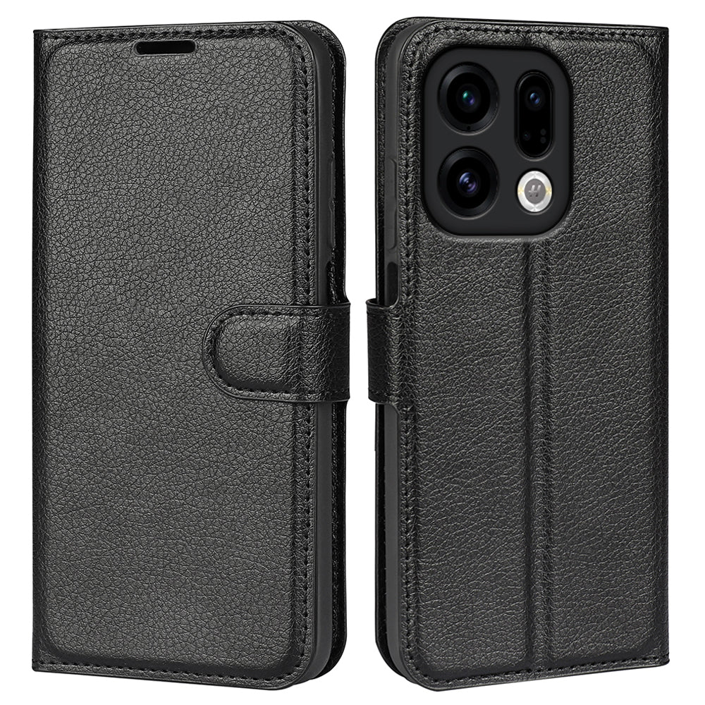 For Oppo Find X9 5G Case Litchi Texture Shockproof Leather Wallet Phone Cover