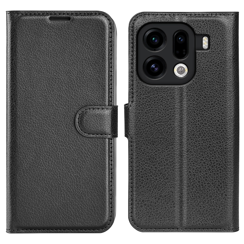 For Oppo Find X9 Pro 5G Case Litchi Texture Shockproof Leather Wallet Phone Cover