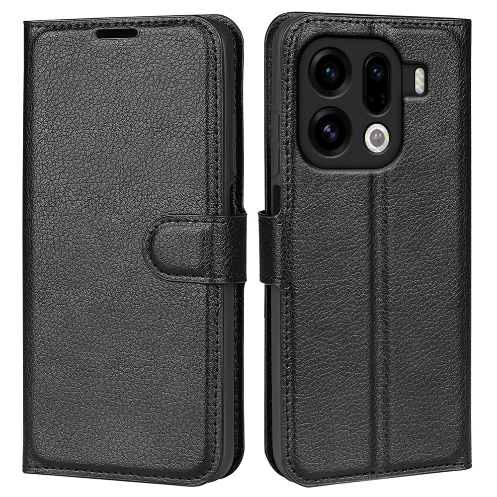For Oppo Find X9 Pro 5G Case Litchi Texture Shockproof Leather Wallet Phone Cover