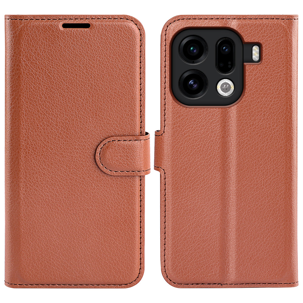 For Oppo Find X9 Pro 5G Case Litchi Texture Shockproof Leather Wallet Phone Cover