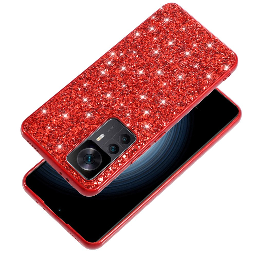 For Xiaomi 12T 5G / 12T Pro 5G / Redmi K50 Ultra 5G Shiny Glitter Sequins Phone Case Scratch Proof Electroplating TPU Frame Hard PC Back Cover