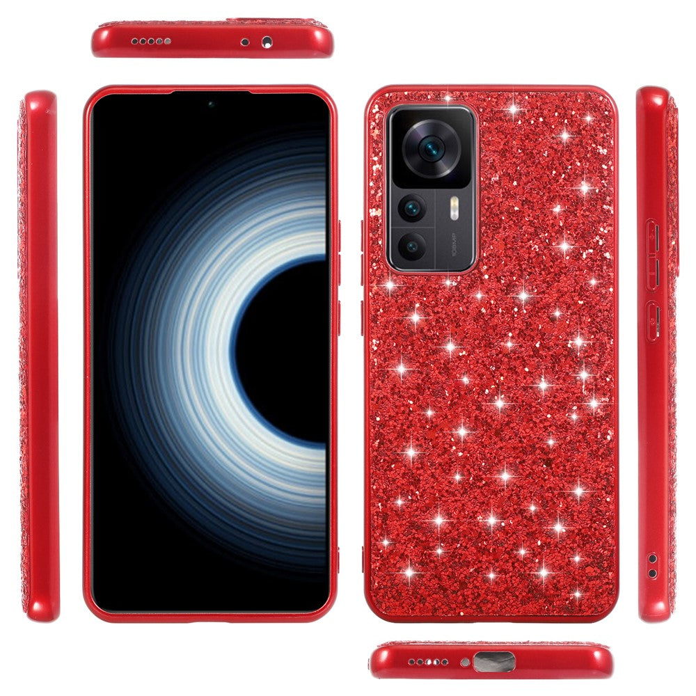 For Xiaomi 12T 5G / 12T Pro 5G / Redmi K50 Ultra 5G Shiny Glitter Sequins Phone Case Scratch Proof Electroplating TPU Frame Hard PC Back Cover