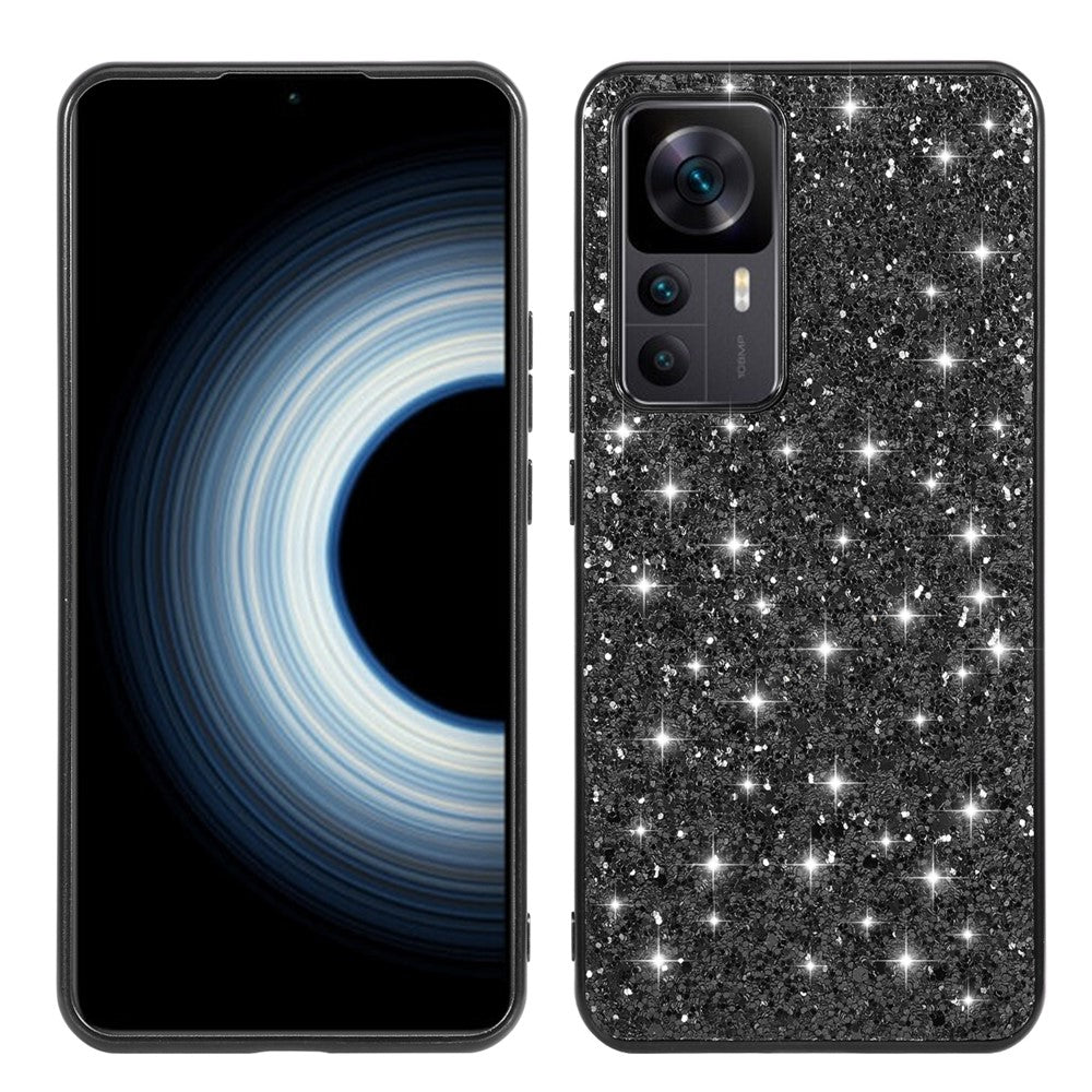 For Xiaomi 12T 5G / 12T Pro 5G / Redmi K50 Ultra 5G Shiny Glitter Sequins Phone Case Scratch Proof Electroplating TPU Frame Hard PC Back Cover