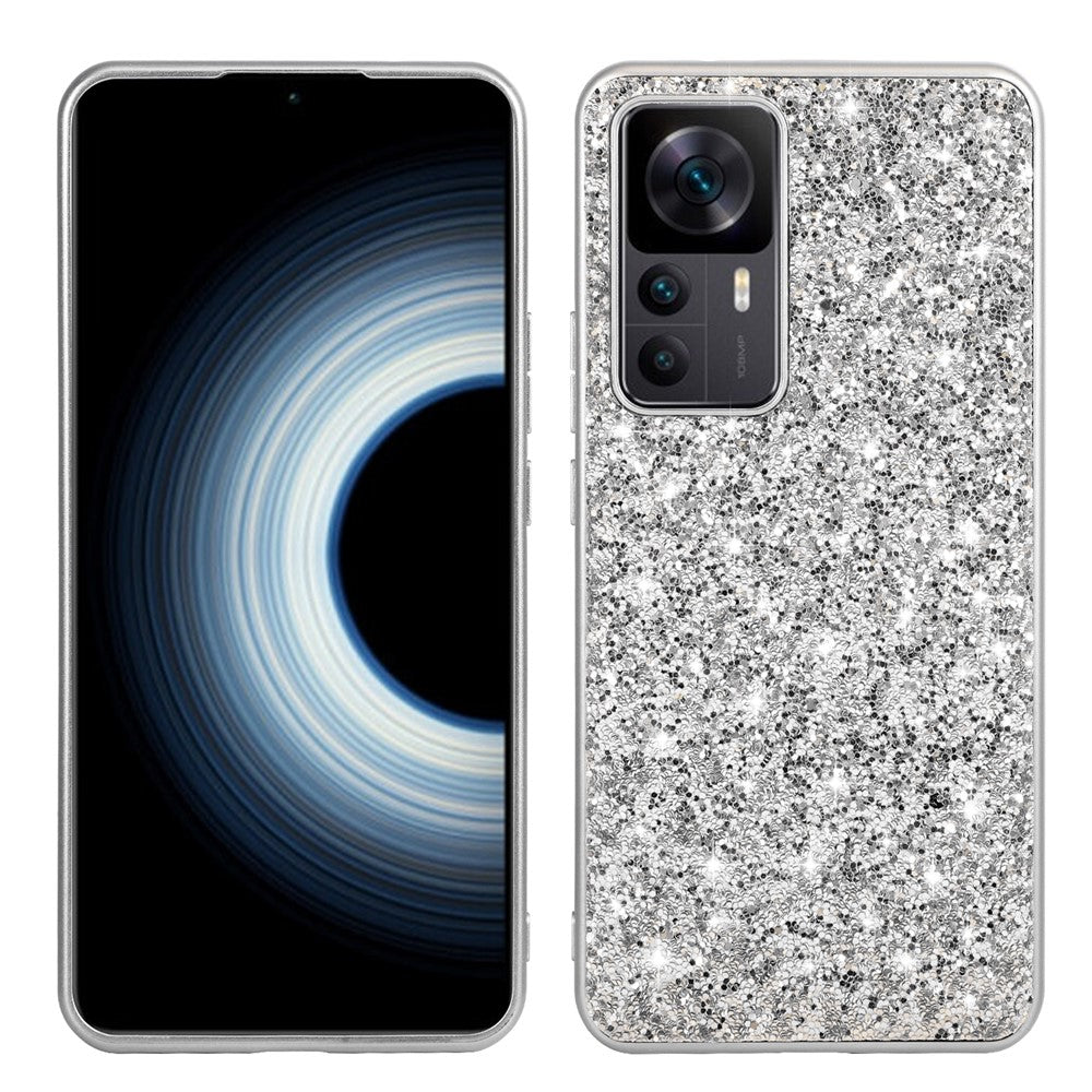 For Xiaomi 12T 5G / 12T Pro 5G / Redmi K50 Ultra 5G Shiny Glitter Sequins Phone Case Scratch Proof Electroplating TPU Frame Hard PC Back Cover