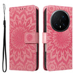 For Honor Magic8 Pro 5G Leather Wallet Case Sunflower Imprinted Phone Cover