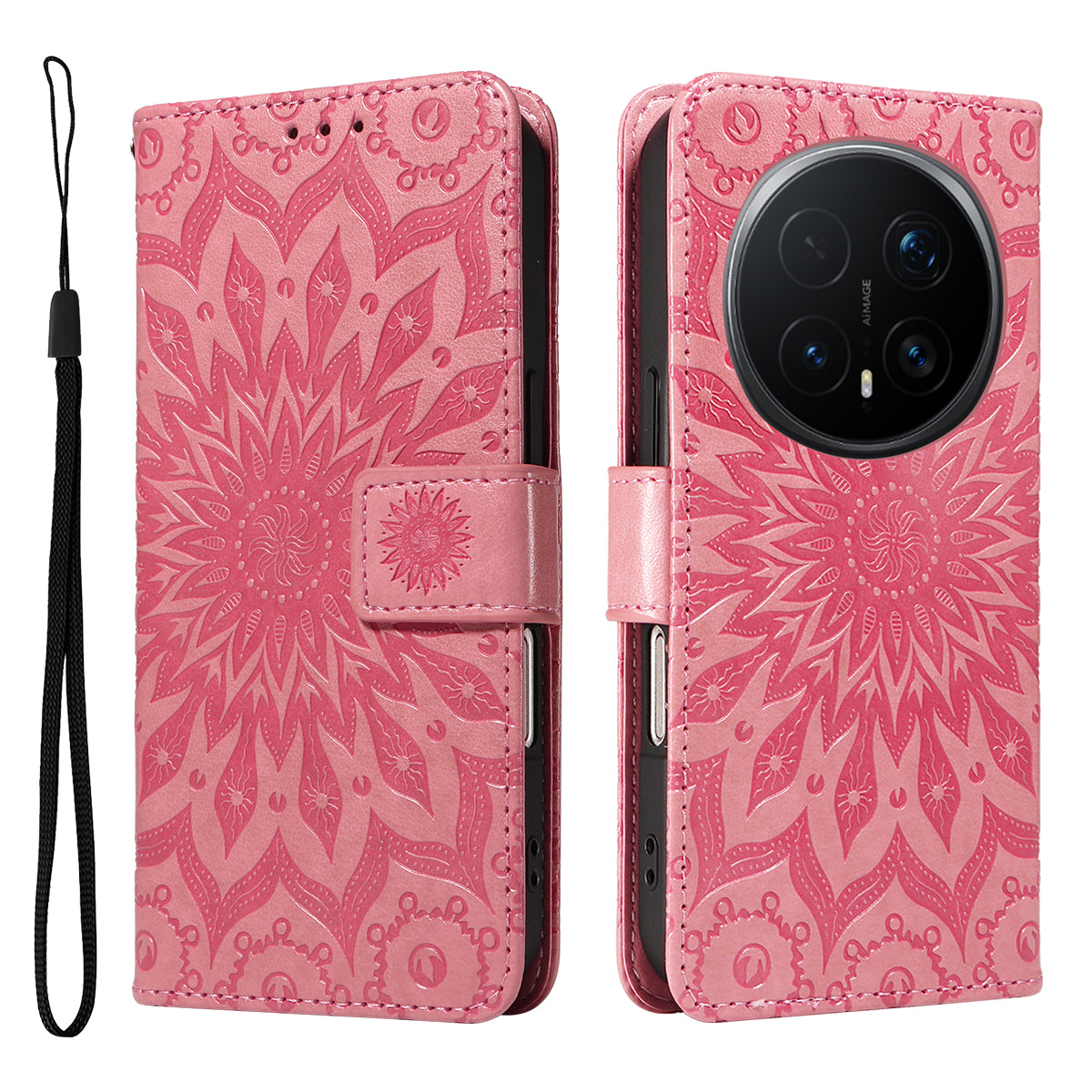 For Honor Magic8 Pro 5G Leather Wallet Case Sunflower Imprinted Phone Cover