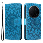 For Honor Magic8 Pro 5G Leather Wallet Case Sunflower Imprinted Phone Cover