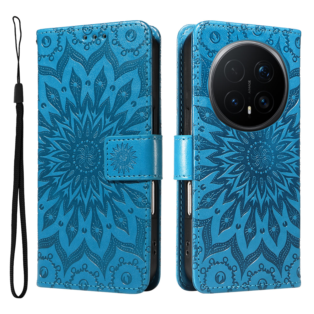 For Honor Magic8 Pro 5G Leather Wallet Case Sunflower Imprinted Phone Cover