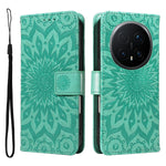 For Honor Magic8 Pro 5G Leather Wallet Case Sunflower Imprinted Phone Cover