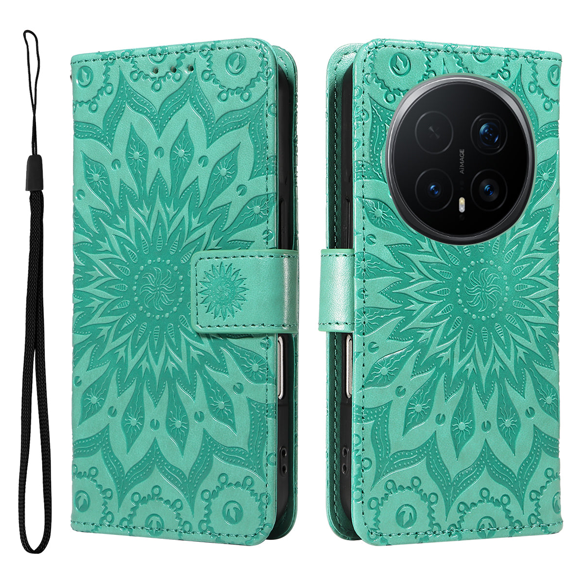 For Honor Magic8 Pro 5G Leather Wallet Case Sunflower Imprinted Phone Cover