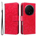 For Honor Magic8 Pro 5G Leather Wallet Case Sunflower Imprinted Phone Cover
