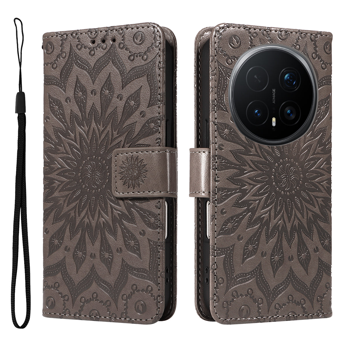 For Honor Magic8 Pro 5G Leather Wallet Case Sunflower Imprinted Phone Cover