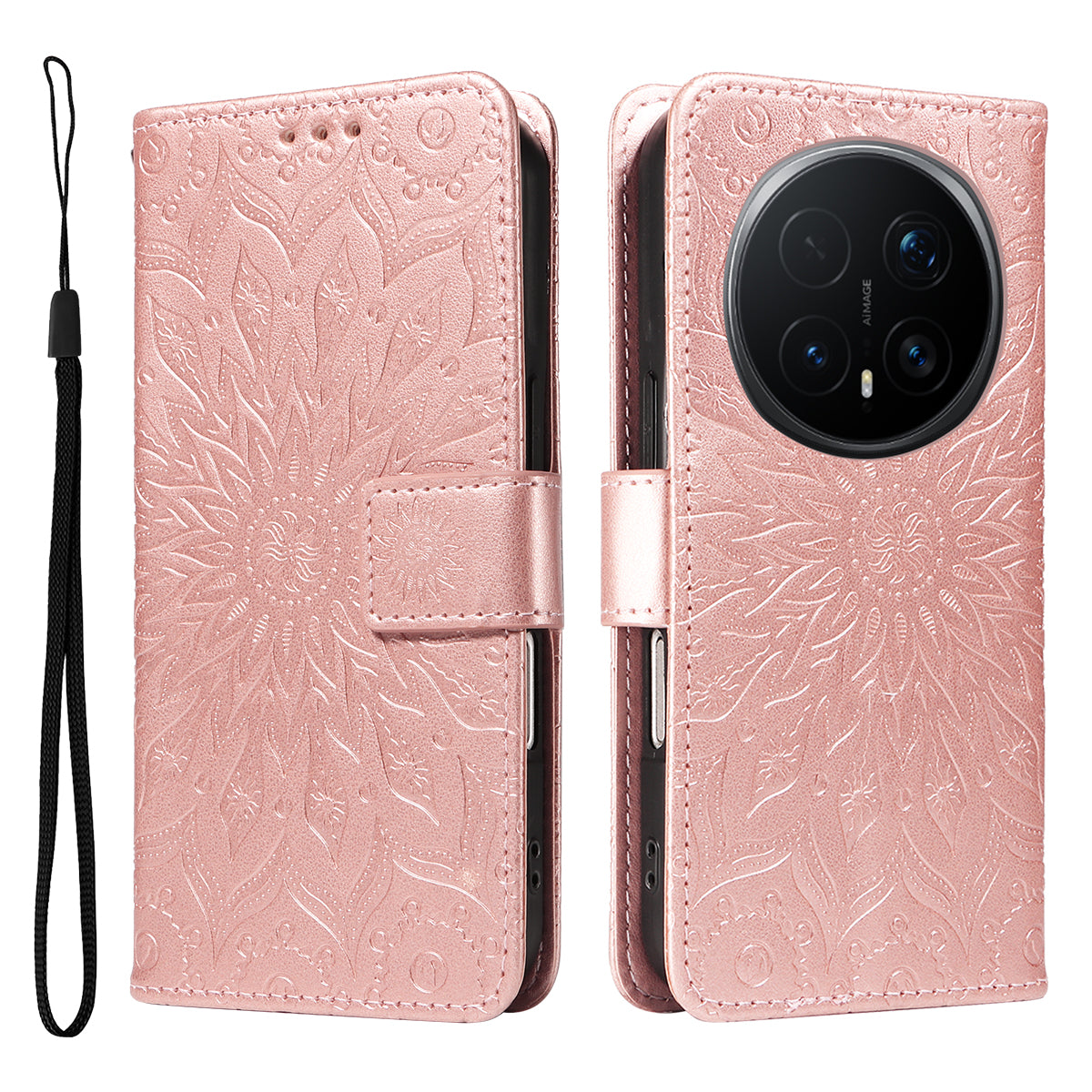 For Honor Magic8 Pro 5G Leather Wallet Case Sunflower Imprinted Phone Cover