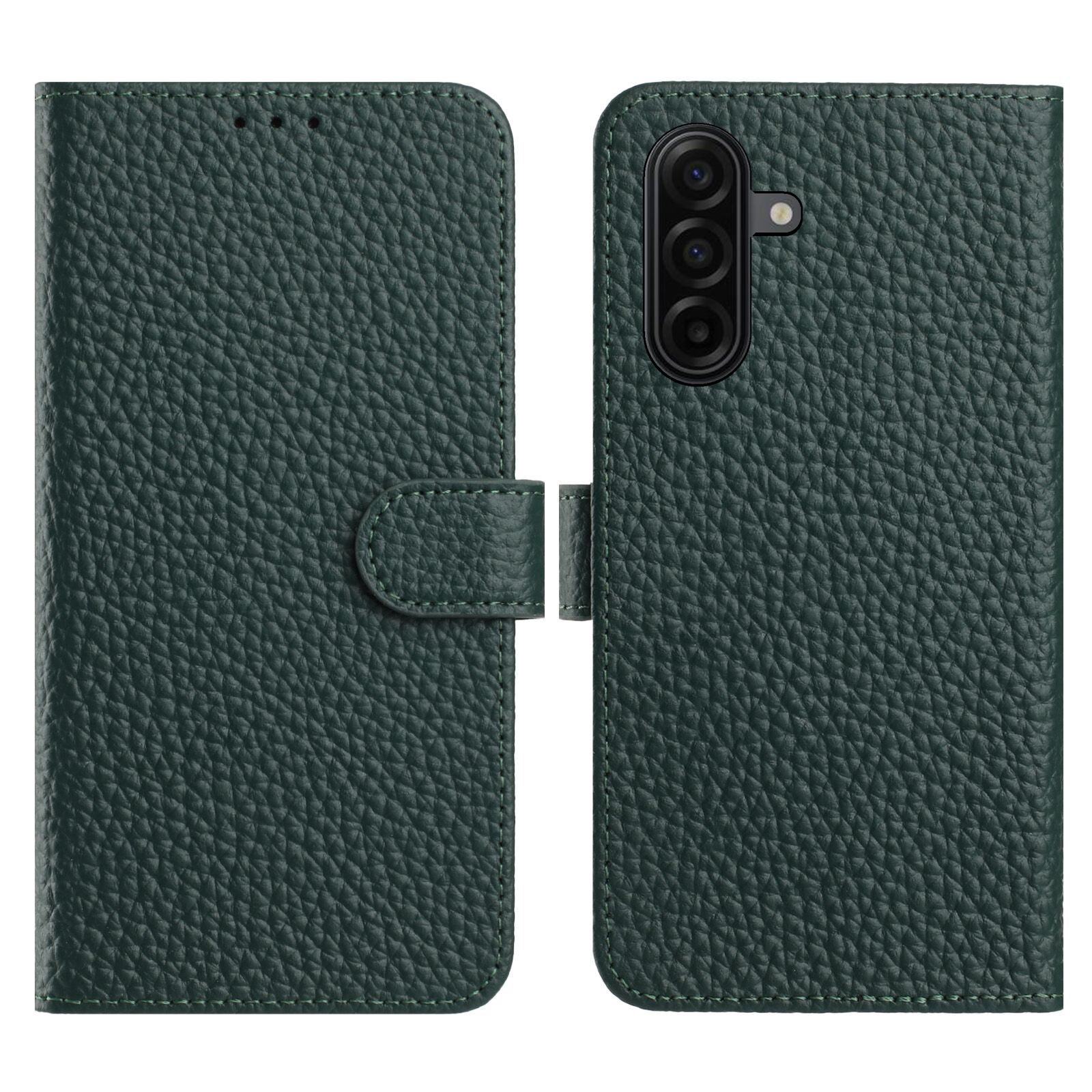 For Samsung Galaxy S26 Case Wallet Stand Litchi Texture Genuine Cow Leather Flip Phone Cover