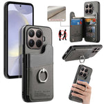 For Xiaomi 15T Pro Case with Card Holder Kickstand Leather + TPU + PC Phone Cover
