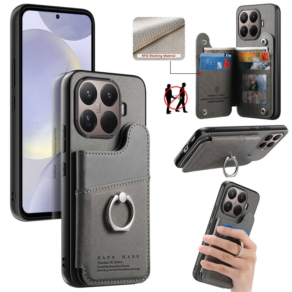 For Xiaomi 15T Pro Case with Card Holder Kickstand Leather + TPU + PC Phone Cover