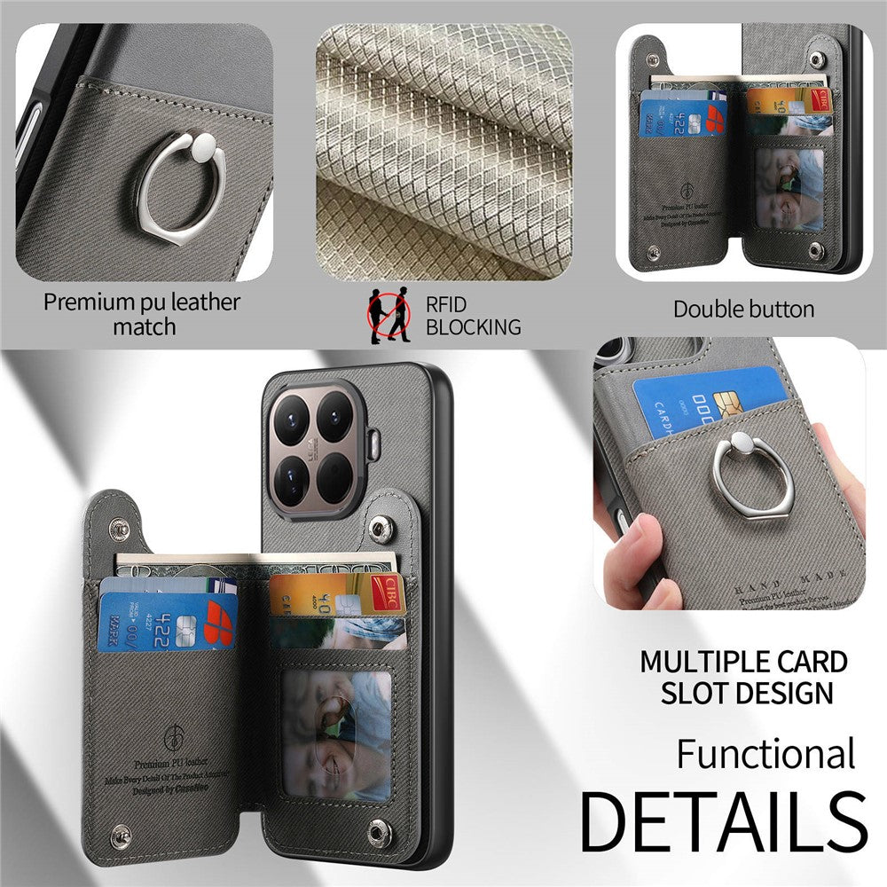 For Xiaomi 15T Pro Case with Card Holder Kickstand Leather + TPU + PC Phone Cover