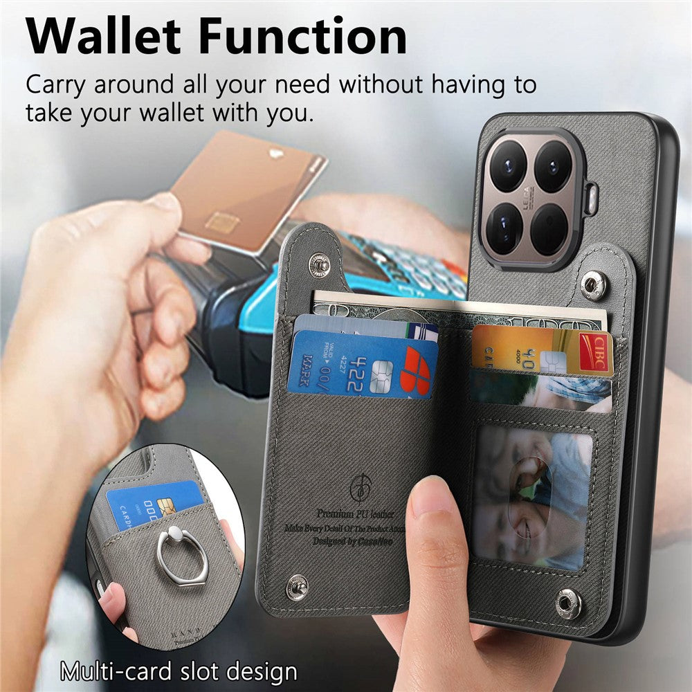 For Xiaomi 15T Pro Case with Card Holder Kickstand Leather + TPU + PC Phone Cover