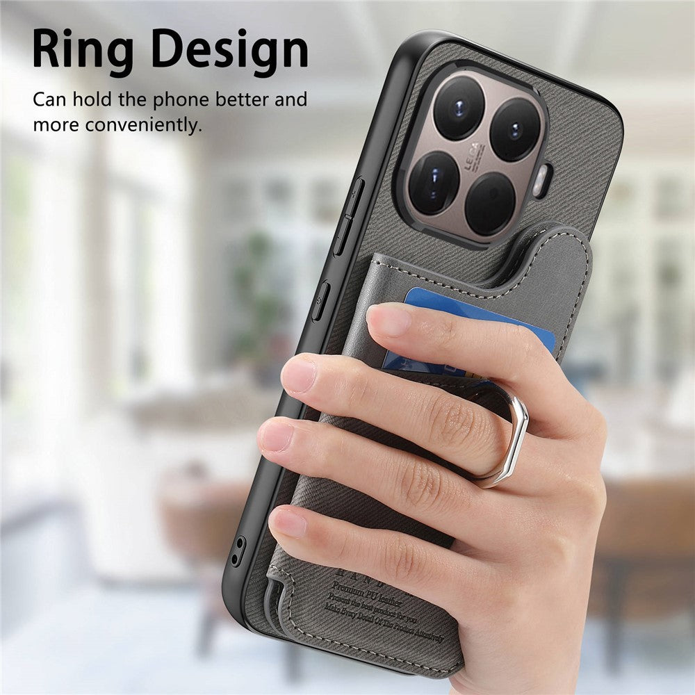 For Xiaomi 15T Pro Case with Card Holder Kickstand Leather + TPU + PC Phone Cover