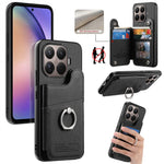 Xiaomi 15T Pro-cover med kortholder, stativ, læder + TPU + PC-mobilcover